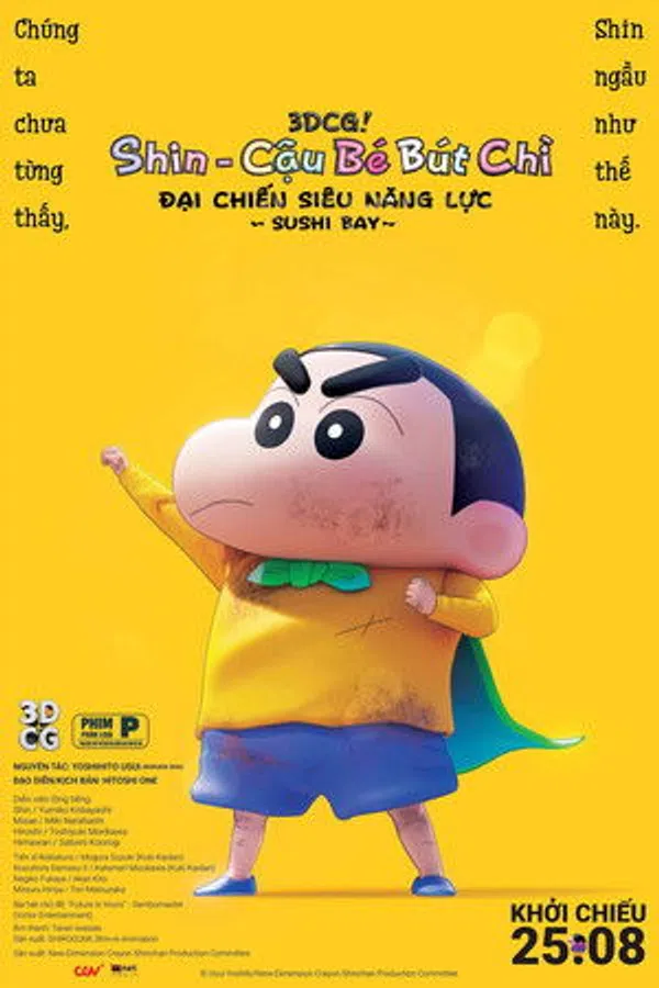Poster phim Shin - Cậu Bé Bút Chì 31: Đại Chiến Siêu Năng Lực ~ Sushi Bay ~ trên SubNhanh